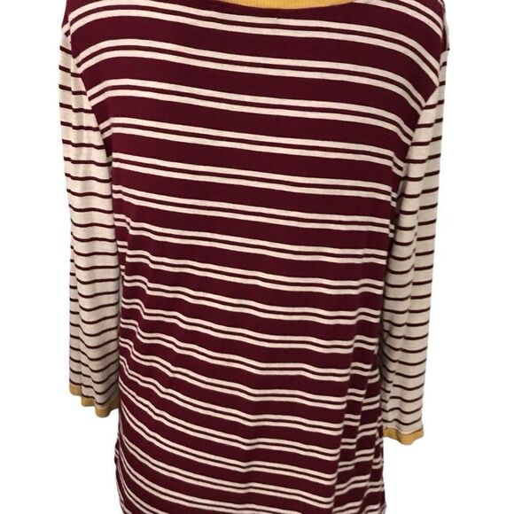 Tart Stitch Fix Knit Striped‎ Top Shirt Size large burgandy gold - Picture 9 of 10